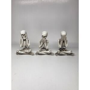 Halloween bobblehead Skeleton Hear No evil Speak no evil See No Evil 3 Piece Set